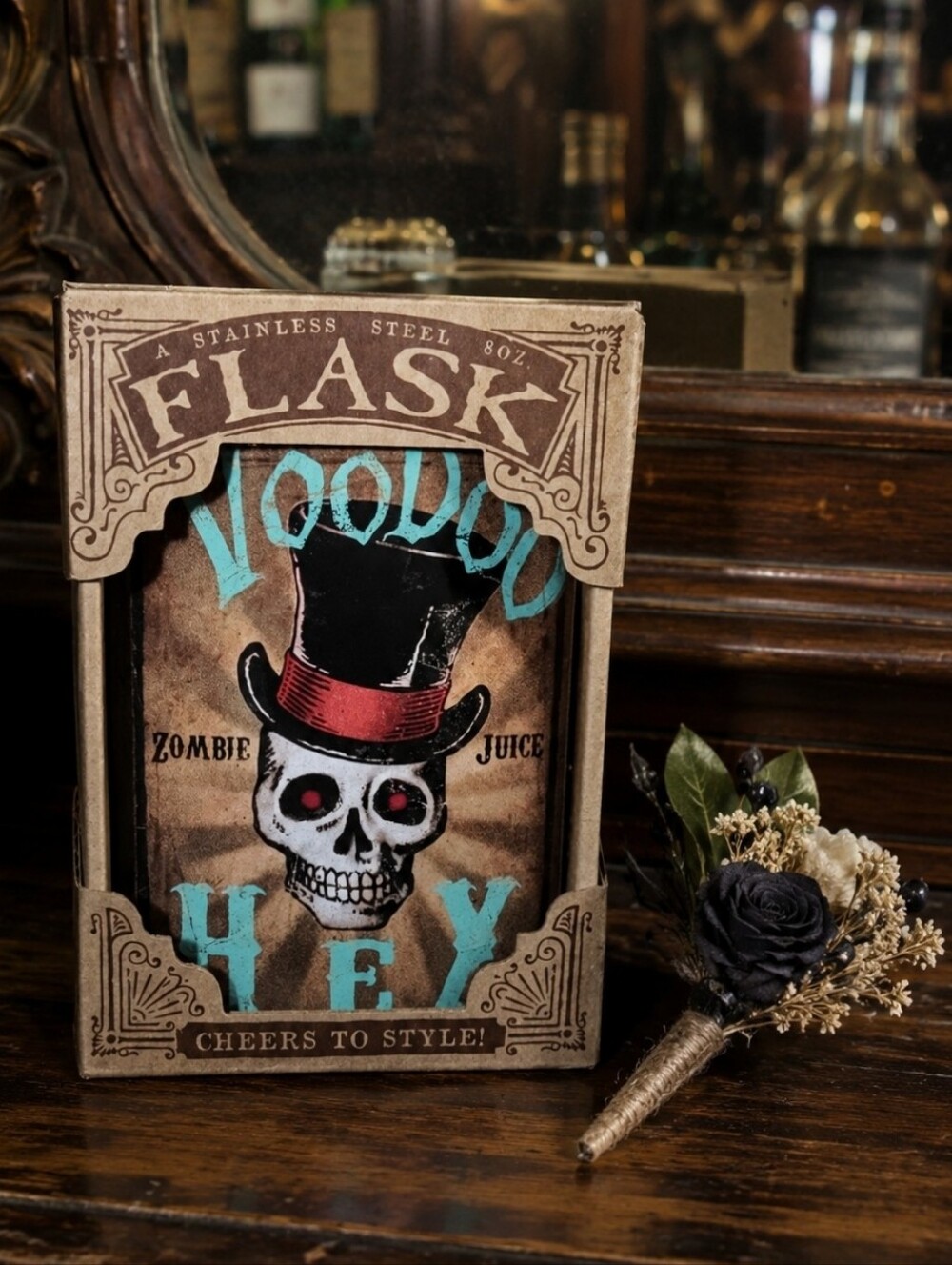 Voodoo Zombie Juice Liquor Alcohol Flask Trixie & Milo NWT Bachelor Party Gift